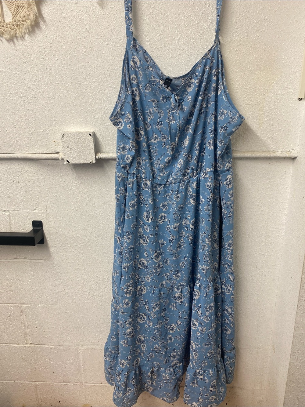 BloomChic -Sky Blue Floral Longer Midi ruffled sundress - plus size 28
